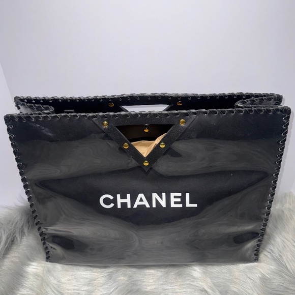 Authentic Chanel Shopping tote covered in PVC with handle and straps - Picture 2 of 7